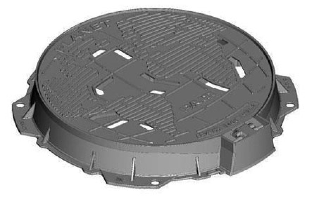 CLASS × MANHOLE CCCA02UNI C Manhole Cover PLANET Class D400 Round frame Ø 785 – Ventilated