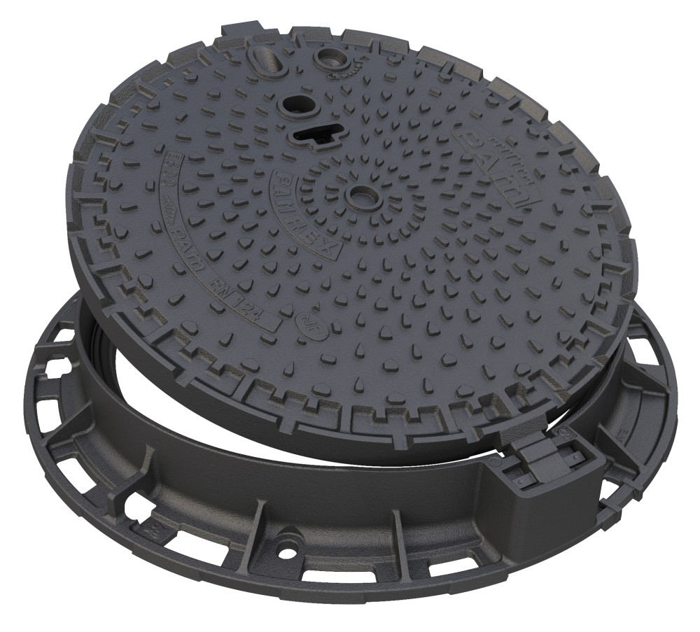 Manhole cover PAMREX 600 Safety E600 Class Round frame | Pamline