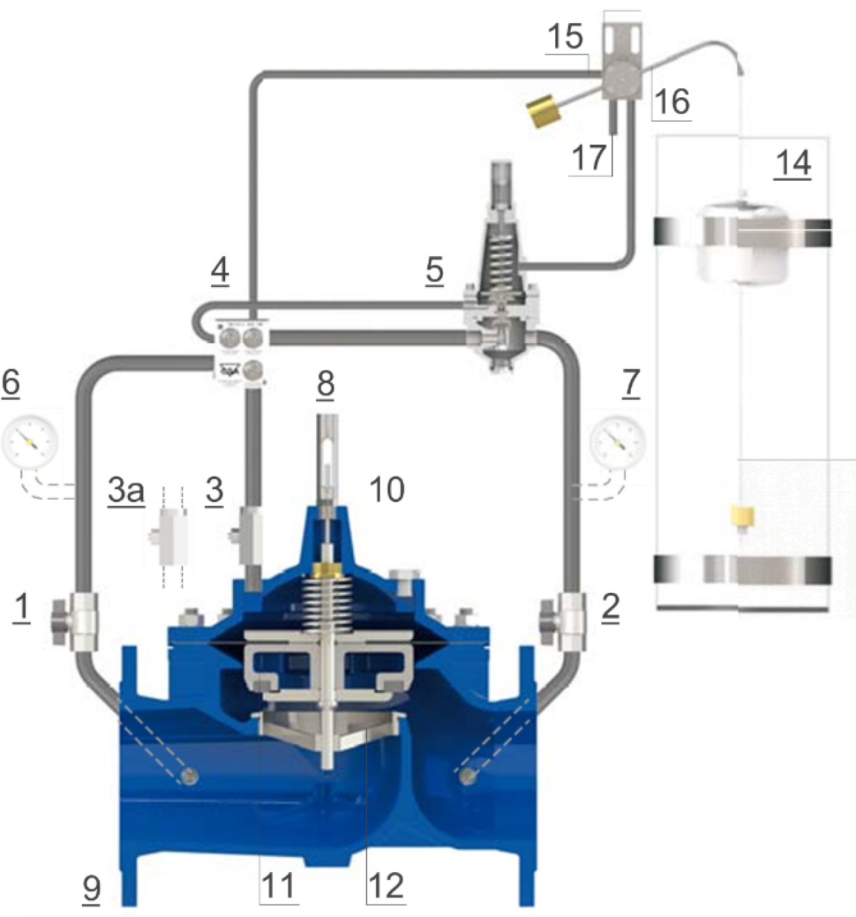 Upstream Pressure Sustain with Minimum-Maximum Level Control - E3110-18 - E4110-18-functioning
