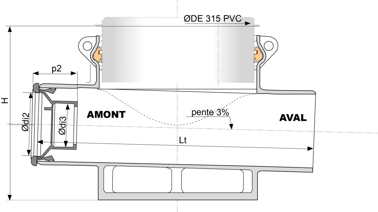 STAGF22TAG560-Boite branchement en fonte ductile