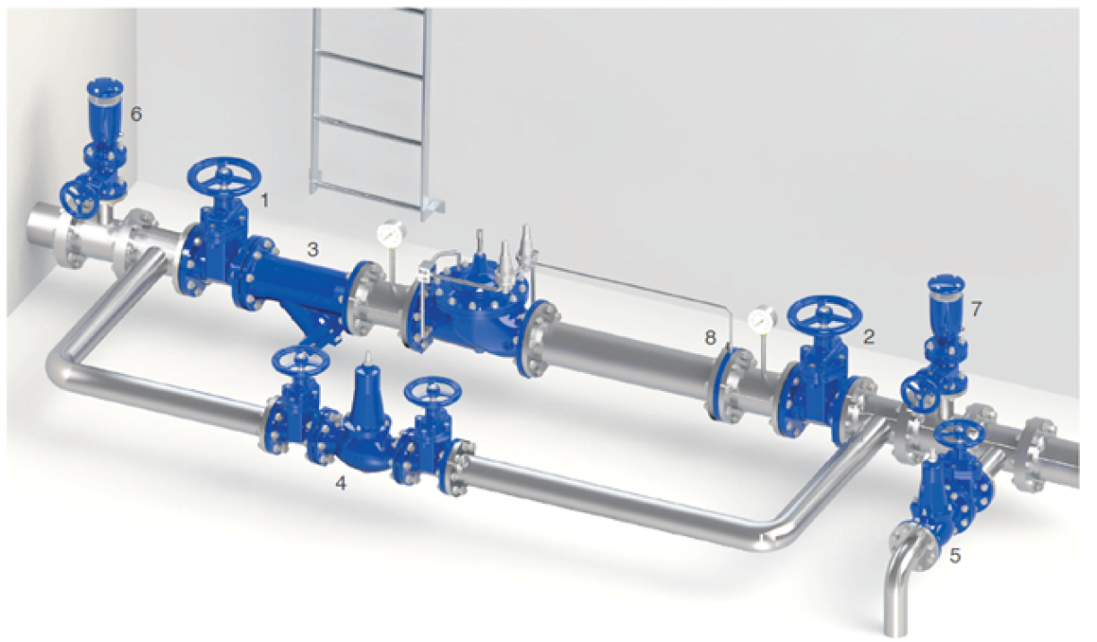 Automatic flow limiting valve with downstream pressure reduction - E3114-02 - E4114-02-installation