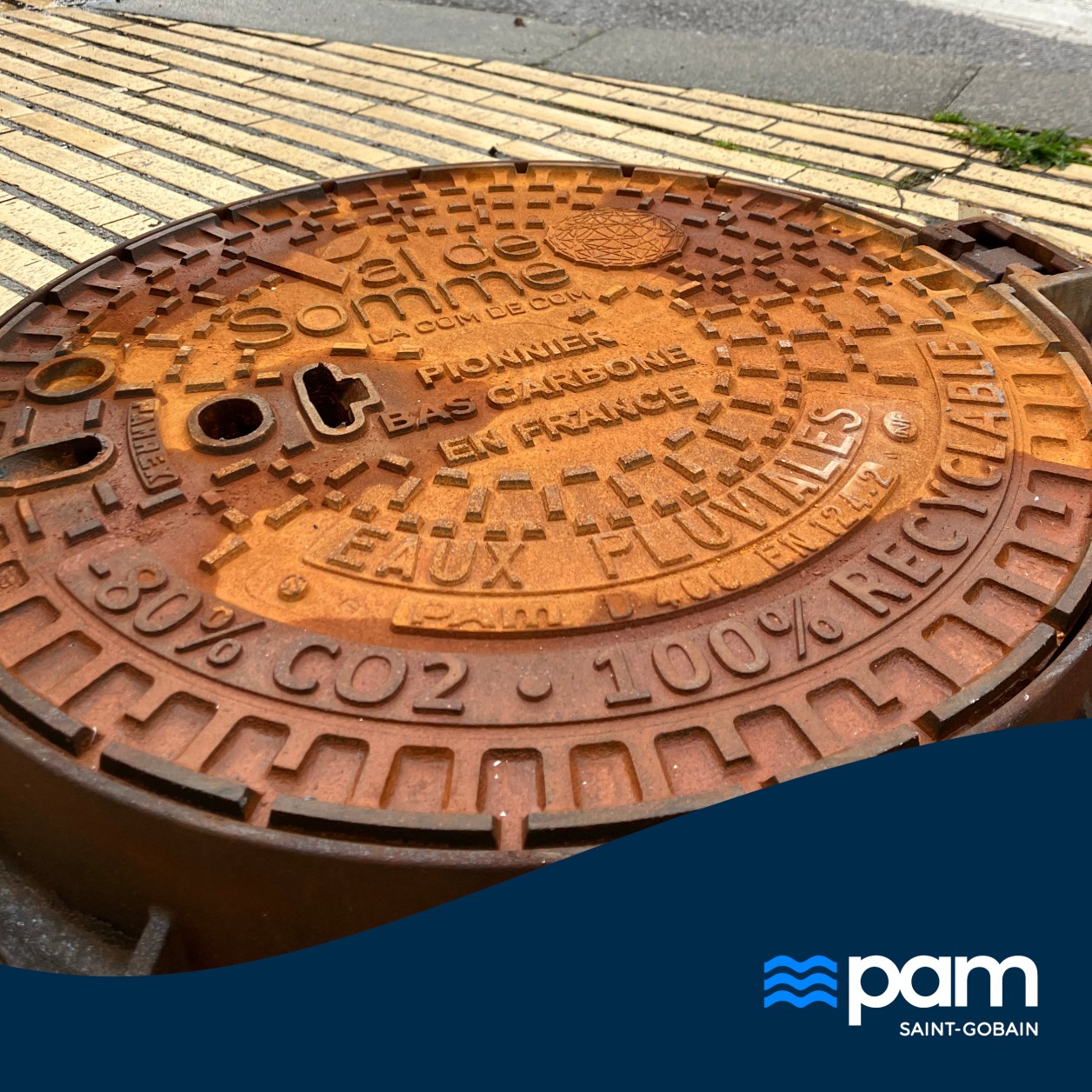 Val de Somme - Plaque  "pionnier bas carbone en France / -80% de CO2 - 100% recyclable"