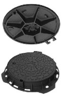 Hinged Manhole Cover R-TEX EYDAP Class D400 Ø 850 Round frame