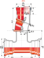 SBIGF22STD102-Branchement gravitaire orientable pour branchement fonte
