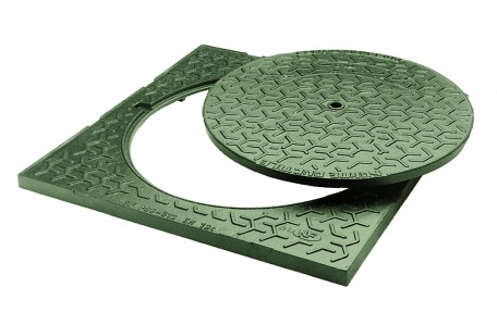 Pavement manhole cover with square frame - B125 class | Pamline