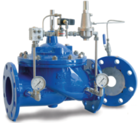 Automatic flow limiting valve with remote electric control - E3114-01 - E4114-01