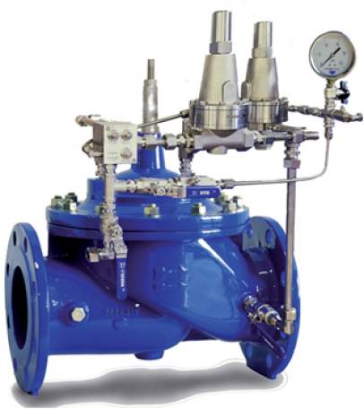 Upstream pressure relief surge anticipating control valve - E3116-52
