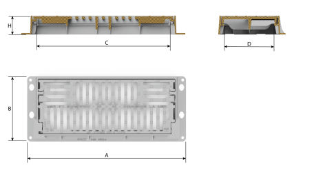 Grille plate caniveaux AQUALINEA 700X270 Classe D400