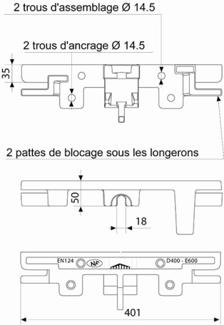 Pièce d’extrémité pour grilles TRANSLINEA