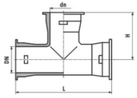 Te de 3 flanges