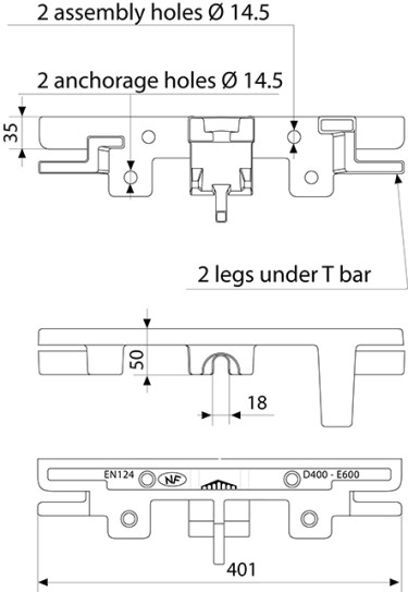 End piece for TRANSLINEA gratings