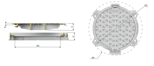 Manhole cover PAM ESSENTIA