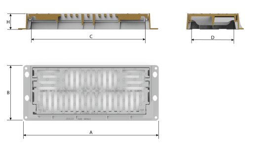Grille plate caniveaux AQUALINEA 700X270 Classe D400