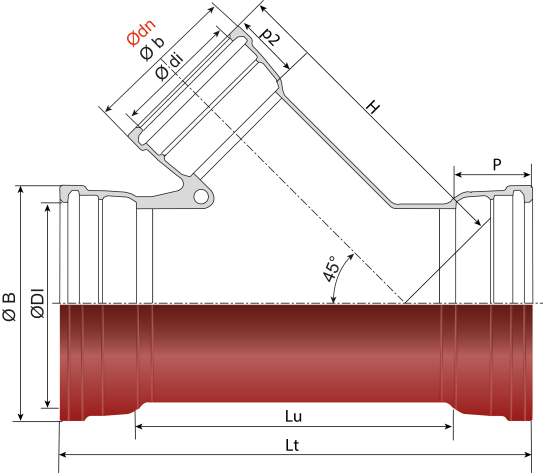 Branchement_gravitaire_45_3_emboitements_3_Joints_STD_gravitaire