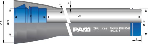 Tuyaux ZMU DN100 à 300 à emboitement UNIVERSAL TYTON + Cordon de ...